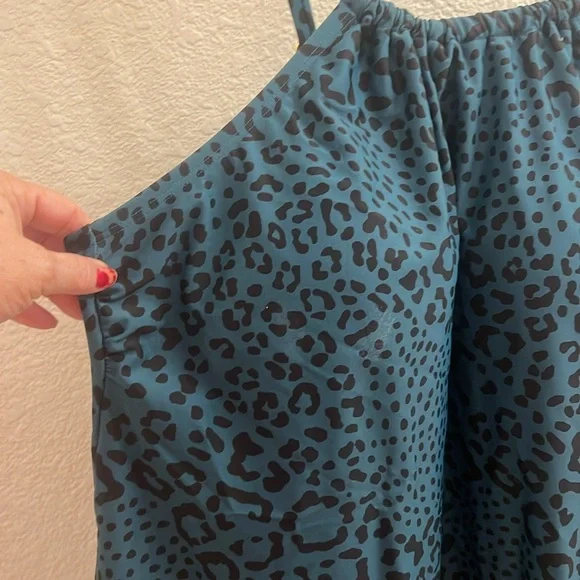 Kona sol tankini dark teal cheetah print 3x barely worn - Picture 4 of 8